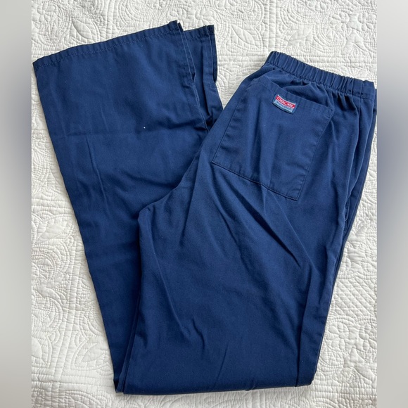 Cherokee Navy Flat Front Scrub Pants - Picture 2 of 2